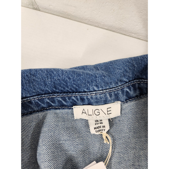 Aligne Gabriella Women's Long Sleeve Midi Denim Dress, Sz UK18 US14, Light Wash - Picture 13 of 15